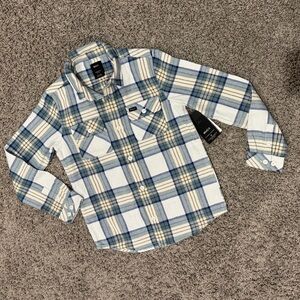 NWT RVCA boys work flannel, size Medium